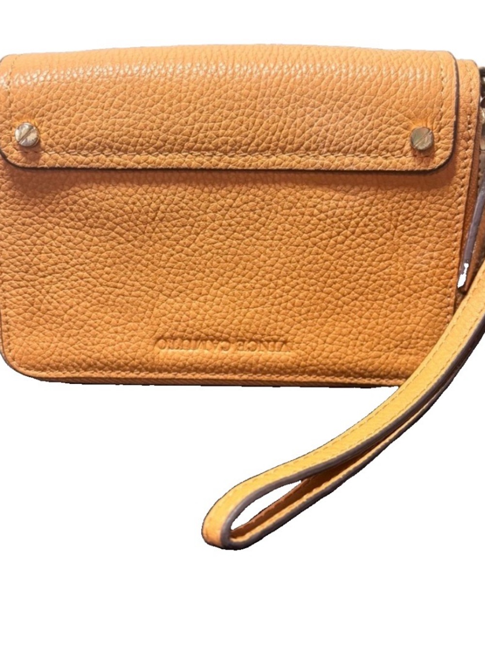 Vince Camuto Pebbled Leather Wristlet Wallet 2 Zippered Pockets Card Spaces